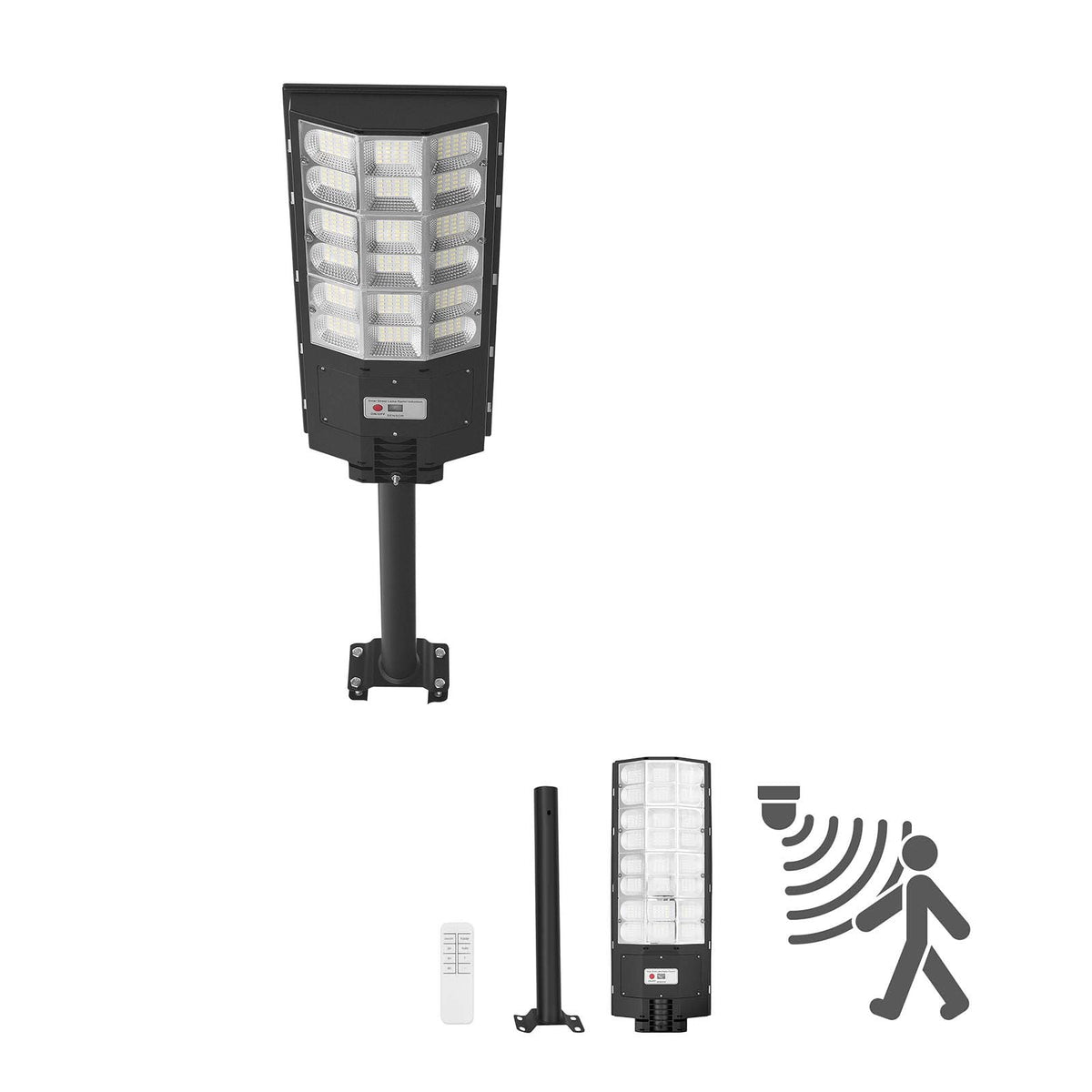 Solar-Powered LED Street Light with Motion Sensor and Remote Control