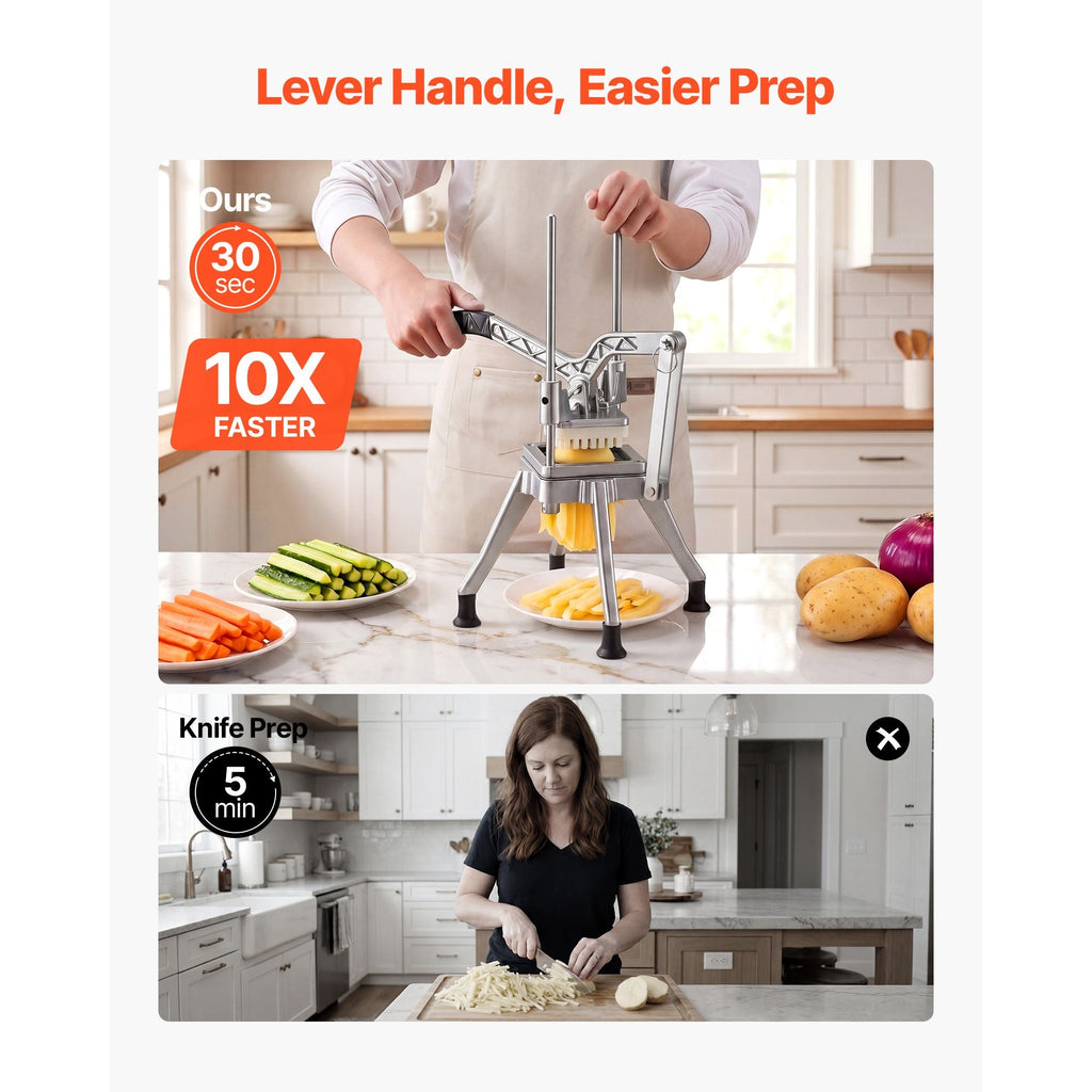 Lever-Operated French Fry Cutter for Produce