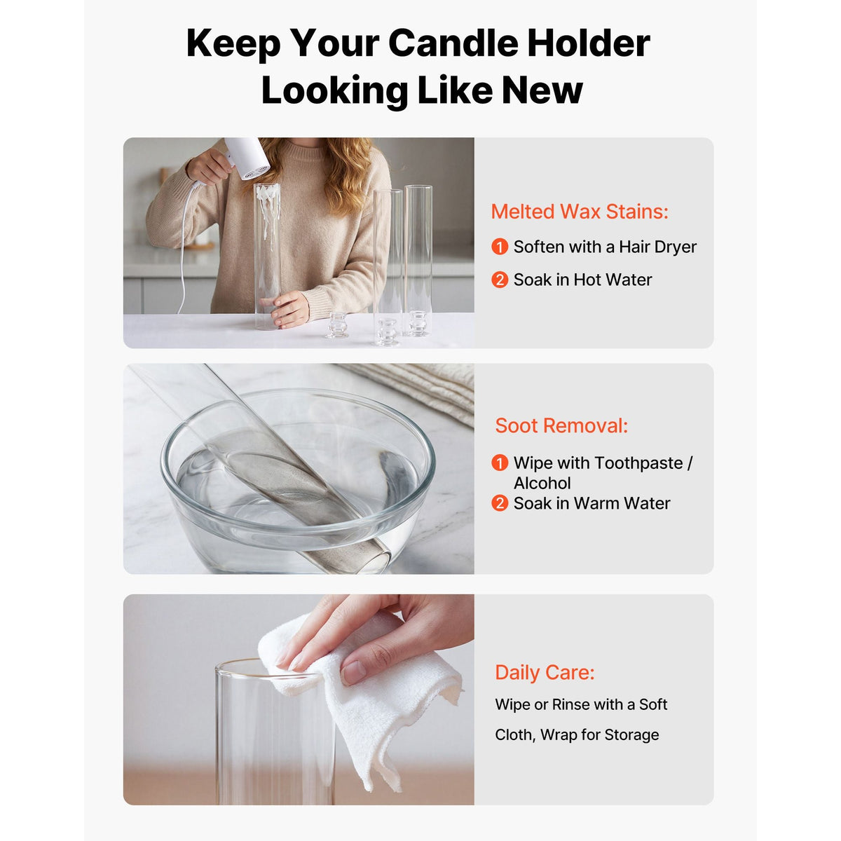 Hurricane Candle Holders Set of 36, Φ2.56 x 13.78 in Tall Clear Glass Cylinder Candleholder Sleeve, High Borosilicate Glass, Wind Protection for Wedding, Table Centerpiece, Party, Home Decor
