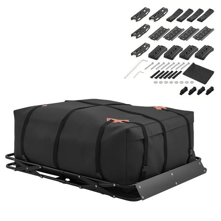 Roof Rack Cargo Basket, 51 x 36 x 4 in, Heavy Duty Roof Top Carrier Basket with Folding Design, 200 lbs Capacity, All-Weather Easy-Install Car Top Luggage Holder, Universal Fit for SUV Truck Car