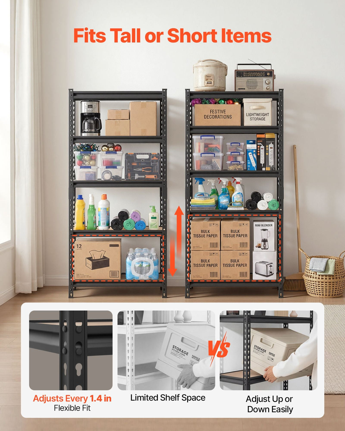 Adjustable Metal Storage Shelving for Home & Garage