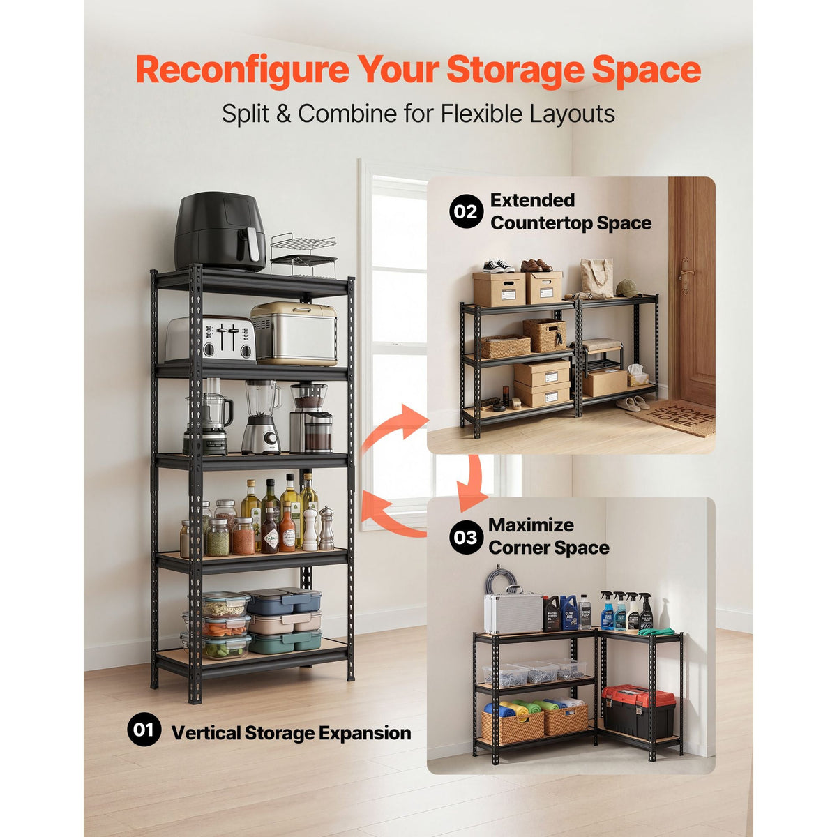 Adjustable Metal Storage Shelving for Home & Garage