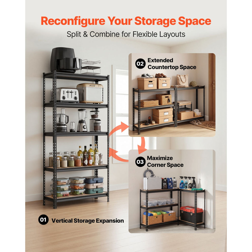 Adjustable Metal Shelving for Garage & Utility Storage