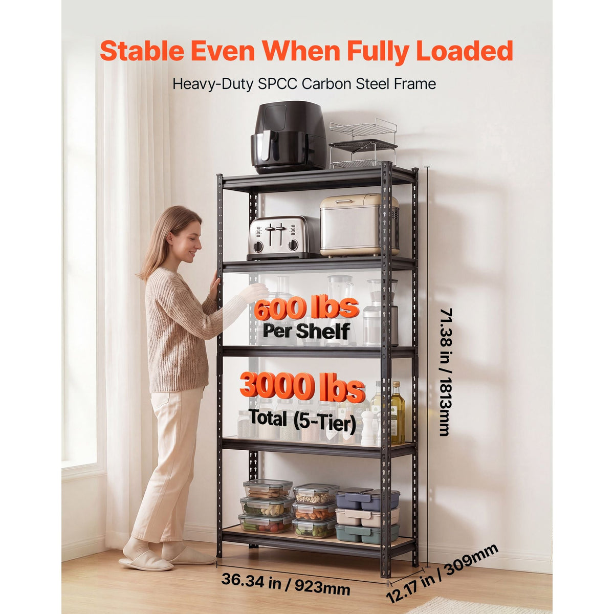 Adjustable Metal Shelving for Garage & Utility Storage